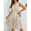 Sureple Fit and Flare Summer Dress for Women Casual for Church Knee Length Swing Sleeveless Dress with Pockets(P-beige White F P3)