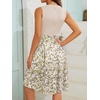 Sureple Fit and Flare Summer Dress for Women Casual for Church Knee Length Swing Sleeveless Dress with Pockets(P-beige White F P3)