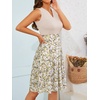 Sureple Fit and Flare Summer Dress for Women Casual for Church Knee Length Swing Sleeveless Dress with Pockets(P-beige White F P3)