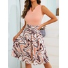 Sureple Fit and Flare Summer Dress for Women Casual for Church Knee Length Swing Sleeveless Dress with Pockets(P-coral Geom P1)