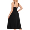 Sureple Long Dresses for Women 2026 Sleeveless Ruched Bust Swing Aline Fitted Spaghetti Strap Sundress with Pockets(A-black)