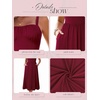 Sureple Long Dresses for Women 2026 Sleeveless Ruched Bust Swing Aline Fitted Spaghetti Strap Sundress with Pockets(A-burgundy)