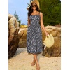 Sureple Long Dresses for Women 2026 Sleeveless Ruched Bust Swing Aline Fitted Spaghetti Strap Sundress with Pockets(B-black Floral 04)