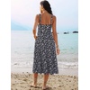 Sureple Long Dresses for Women 2026 Sleeveless Ruched Bust Swing Aline Fitted Spaghetti Strap Sundress with Pockets(B-black Floral 04)