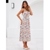 Sureple Long Dresses for Women 2026 Sleeveless Ruched Bust Swing Aline Fitted Spaghetti Strap Sundress with Pockets(B-blue Red F 01)