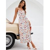 Sureple Long Dresses for Women 2026 Sleeveless Ruched Bust Swing Aline Fitted Spaghetti Strap Sundress with Pockets(B-blue Red F 01)
