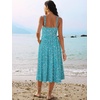 Sureple Long Dresses for Women 2026 Sleeveless Ruched Bust Swing Aline Fitted Spaghetti Strap Sundress with Pockets(B-green Floral 05)