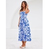 Sureple Long Dresses for Women 2026 Sleeveless Ruched Bust Swing Aline Fitted Spaghetti Strap Sundress with Pockets(B-light Blue F 05)
