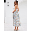 Sureple Long Dresses for Women 2026 Sleeveless Ruched Bust Swing Aline Fitted Spaghetti Strap Sundress with Pockets(B-pink B Floral 01)