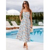 Sureple Long Dresses for Women 2026 Sleeveless Ruched Bust Swing Aline Fitted Spaghetti Strap Sundress with Pockets(B-pink B Floral 01)
