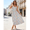 Sureple Long Dresses for Women 2026 Sleeveless Ruched Bust Swing Aline Fitted Spaghetti Strap Sundress with Pockets(B-pink B Floral 01)
