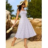 Sureple Long Dresses for Women 2026 Sleeveless Ruched Bust Swing Aline Fitted Spaghetti Strap Sundress with Pockets(B-purple Floral 04)