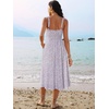 Sureple Long Dresses for Women 2026 Sleeveless Ruched Bust Swing Aline Fitted Spaghetti Strap Sundress with Pockets(B-purple Floral 04)