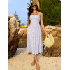 Sureple Long Dresses for Women 2026 Sleeveless Ruched Bust Swing Aline Fitted Spaghetti Strap Sundress with Pockets(B-purple Floral 04)