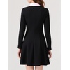 Sureple Long Sleeve Dress for Women Fall 2025 Lapel Collared Neck Mini Short Fit and Flare A-Line Casual Dresses(A-black)