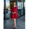 Sureple Long Sleeve Dress for Women Fall 2025 Lapel Collared Neck Mini Short Fit and Flare A-Line Casual Dresses(A-burgundy)