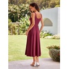 Sureple Midi Dresses for Women 2026 Spring Square Neck Tank Sleeveless A Line Casual Summer Sundresses with Pockets(A-burgundy)