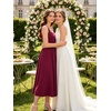 Sureple Midi Dresses for Women 2026 Spring Square Neck Tank Sleeveless A Line Casual Summer Sundresses with Pockets(A-burgundy)