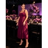 Sureple Midi Dresses for Women 2026 Spring Square Neck Tank Sleeveless A Line Casual Summer Sundresses with Pockets(A-burgundy)