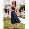 Sureple Midi Dresses for Women 2026 Spring Square Neck Tank Sleeveless A Line Casual Summer Sundresses with Pockets(A-navy Blue)