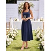 Sureple Midi Dresses for Women 2026 Spring Square Neck Tank Sleeveless A Line Casual Summer Sundresses with Pockets(A-navy Blue)