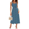Sureple Midi Dresses for Women 2026 Spring Square Neck Tank Sleeveless A Line Casual Summer Sundresses with Pockets(B-blue White F 05)