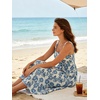 Sureple Midi Dresses for Women 2026 Spring Square Neck Tank Sleeveless A Line Casual Summer Sundresses with Pockets(B-blue White F 13)