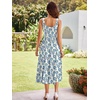 Sureple Midi Dresses for Women 2026 Spring Square Neck Tank Sleeveless A Line Casual Summer Sundresses with Pockets(B-blue White F 13)