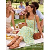 Sureple Midi Dresses for Women 2026 Spring Square Neck Tank Sleeveless A Line Casual Summer Sundresses with Pockets(B-green Floral 07)