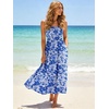 Sureple Midi Dresses for Women 2026 Spring Square Neck Tank Sleeveless A Line Casual Summer Sundresses with Pockets(B-light Blue F 05)