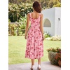 Sureple Midi Dresses for Women 2026 Spring Square Neck Tank Sleeveless A Line Casual Summer Sundresses with Pockets(B-pink Red F 01)