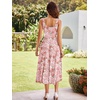 Sureple Midi Dresses for Women 2026 Spring Square Neck Tank Sleeveless A Line Casual Summer Sundresses with Pockets(B-pink W Floral 04)