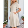 Sureple Semi Formal Dresses for Women Wedding Guest Summer V Neck Short Sleeve Fit and Flare Knee Length Dress with Pockets(A-apricot)