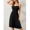 Sureple Summer Dresses for Women 2025 Casual Sweetheart-Neck Empire Waist Swing Aline Spaghetti Strap Dress with Pockets(A-black)