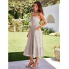Sureple Sundresses for Women Maxi Tied Neck Spaghetti Straps Pleated Ruffles Casual Summer Midi Dress with Pockets(B-pink B Floral 03)