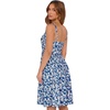 Sureple Women’s Corset Summer Casual Dresses Spaghetti Strap Knee Length Sleeveless Swing Aline Sundress with Pockets(B-blue White F 06)