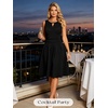 Sureple Women’s Retro Sleeveless Swing Casual Work Summer Party Dress with Pockets(A-black)