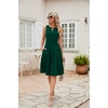 Sureple Women’s Retro Sleeveless Swing Casual Work Summer Party Dress with Pockets(A-dark Green)