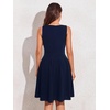 Sureple Women’s Retro Sleeveless Swing Casual Work Summer Party Dress with Pockets(A-navy)