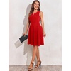 Sureple Women’s Retro Sleeveless Swing Casual Work Summer Party Dress with Pockets(A-red)