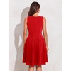 Sureple Women’s Retro Sleeveless Swing Casual Work Summer Party Dress with Pockets(A-red)