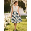 Sureple Women’s Retro Sleeveless Swing Casual Work Summer Party Dress with Pockets(B-beige White F P4)