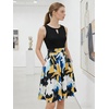 Sureple Women’s Retro Sleeveless Swing Casual Work Summer Party Dress with Pockets(B-black Floral P7)