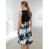 Sureple Women’s Retro Sleeveless Swing Casual Work Summer Party Dress with Pockets(B-black Floral P7)