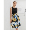 Sureple Women’s Retro Sleeveless Swing Casual Work Summer Party Dress with Pockets(B-black Floral P7)