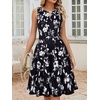 Sureple Women’s Retro Sleeveless Swing Casual Work Summer Party Dress with Pockets(B-black W F 02)