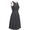 Sureple Women’s Retro Sleeveless Swing Casual Work Summer Party Dress with Pockets(Black Dot)
