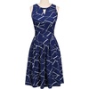 Sureple Women’s Retro Sleeveless Swing Casual Work Summer Party Dress with Pockets(Blue W Stripe)