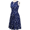 Sureple Women’s Retro Sleeveless Swing Casual Work Summer Party Dress with Pockets(Blue W Stripe)