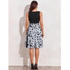 Sureple Women’s Retro Sleeveless Swing Casual Work Summer Party Dress with Pockets(B-white Black P1)